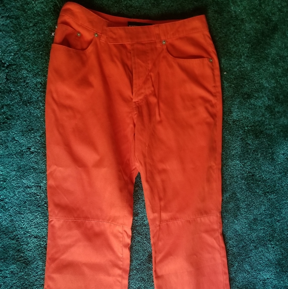 Vintage, Express Orange Faux Suede Pants